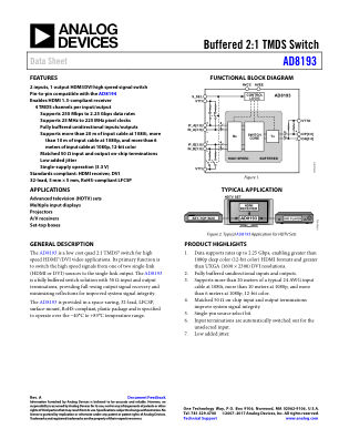 AD8193 数据手册首页