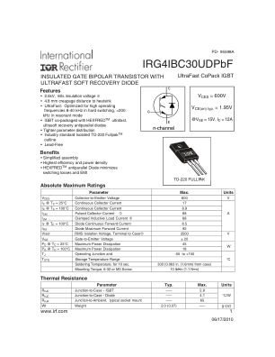 IRG4IBC30UD 数据手册首页