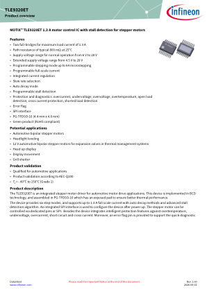 TLE9320ET datasheet cover page