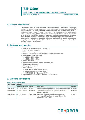 74HC590N112 datasheet cover page