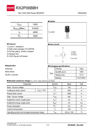 RX2P06BBH 数据手册首页