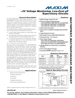 MAX706P-R-S-T datasheet cover page