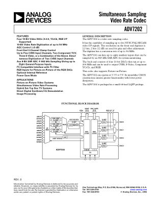 ADV7202 数据手册首页