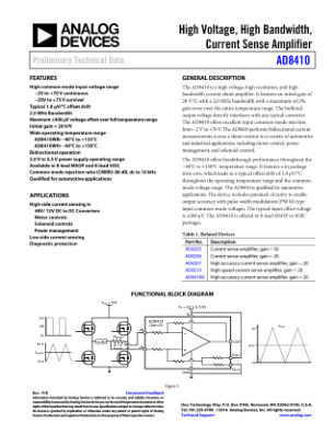 AD8410 datasheet cover page