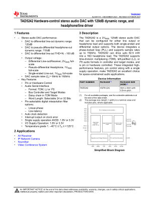 TAD5242 datasheet cover page