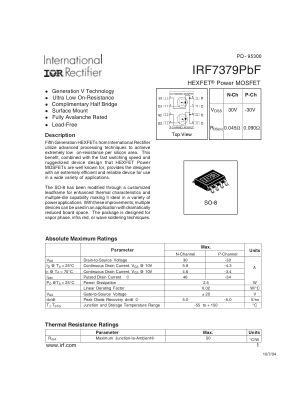 IRF7379 数据手册首页