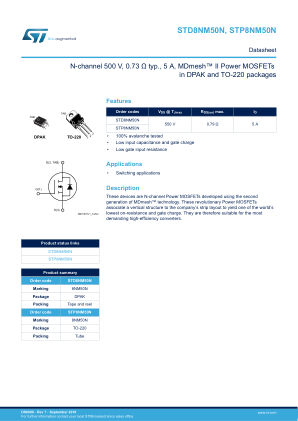 STD8NM50N datasheet cover page
