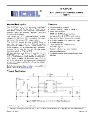 MICRF221AYQS-TR datasheet cover page