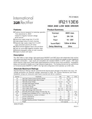 IR2113E6 数据手册首页
