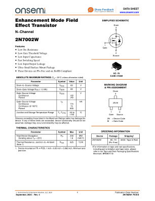 2N7002W-FCS datasheet cover page