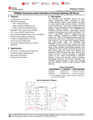 TPS92641 datasheet cover page