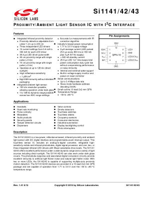 SI1141-A11-GM datasheet cover page