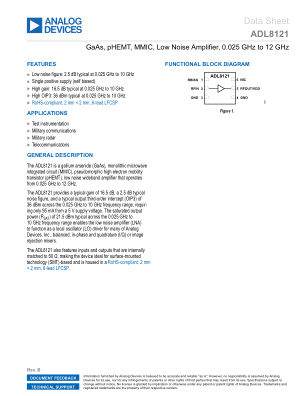 ADL8121 datasheet cover page