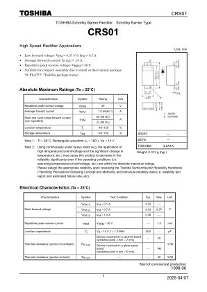 CRS01 datasheet cover page