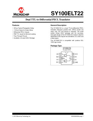 SY100ELT22ZG 数据手册首页