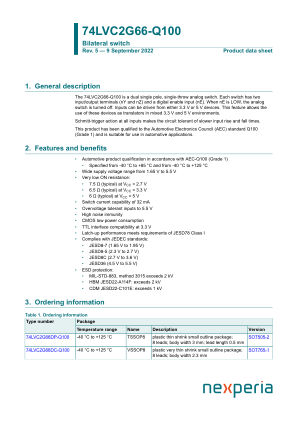 74LVC2G66DC-Q100125 datasheet cover page