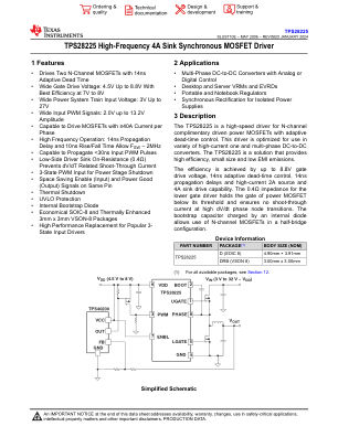 TPS28225 datasheet cover page