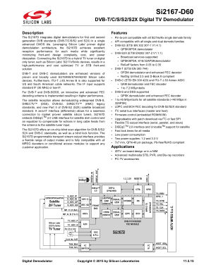 SI2167-D60-GM datasheet cover page