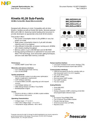 KL26P121M48SF4 datasheet cover page