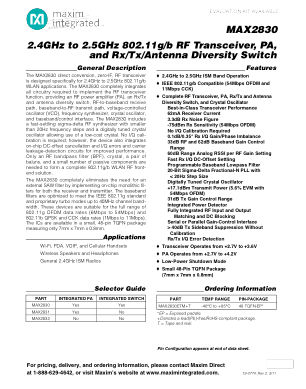 MAX2830 datasheet cover page