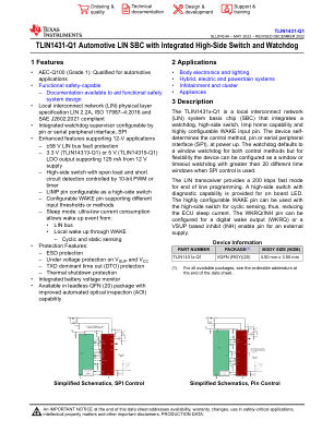 TLIN1431-Q1 datasheet cover page