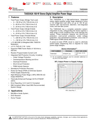 TAS5342A datasheet cover page