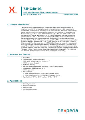 74HC40103D datasheet cover page
