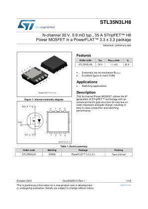 STL35N3LH8 datasheet cover page