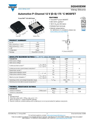 SQS405ENW 数据手册首页