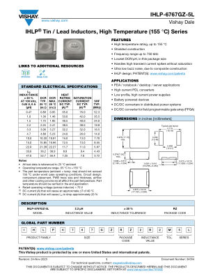 IHLP-6767GZ-5L datasheet cover page