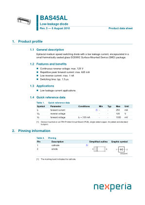 BAS45AL datasheet cover page