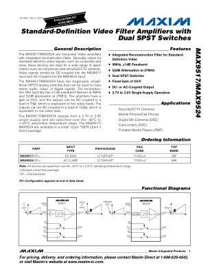 MAX9517-MAX9524 datasheet cover page