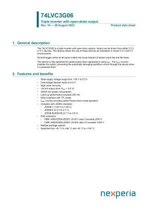 74LVC3G06GN datasheet cover page