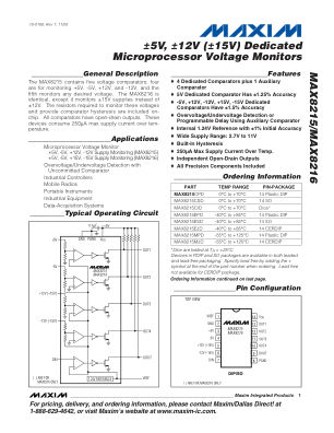 MAX8215 datasheet cover page