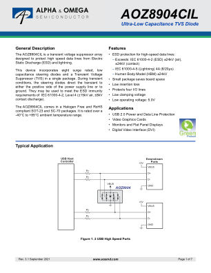 AOZ8904CIL datasheet cover page