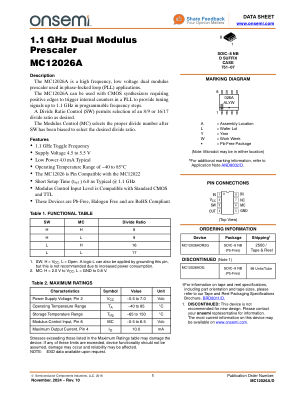 MC12026A 数据手册首页