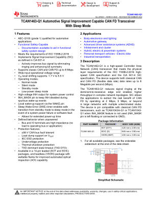 TCAN1463-Q1 datasheet cover page