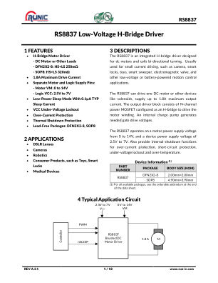 RS8837 数据手册首页