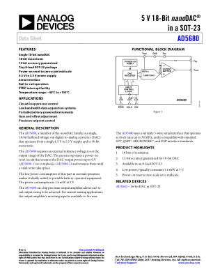 AD5680 数据手册首页