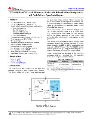 TLV1822-EP datasheet cover page