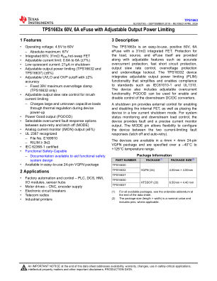 TPS1663 datasheet cover page