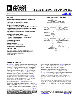 ADL5205 datasheet cover page