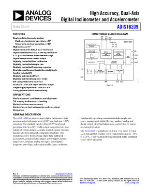 ADIS16209 数据手册首页