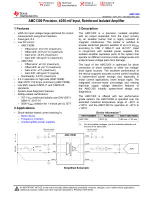 AMC1300 datasheet cover page