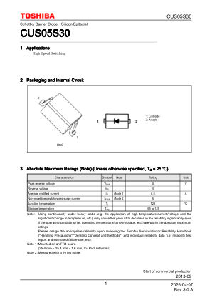 CUS05S30 datasheet cover page