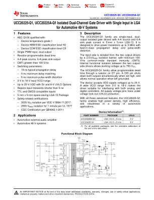 UCC20225A-Q1 数据手册首页