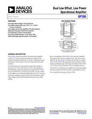 OP200 datasheet cover page
