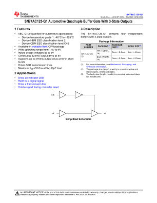 SN74AC125-Q1 datasheet cover page