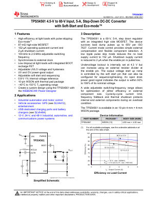 TPS54561 datasheet cover page