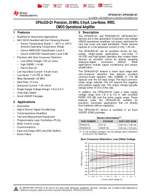 OPA320-Q1 数据手册首页